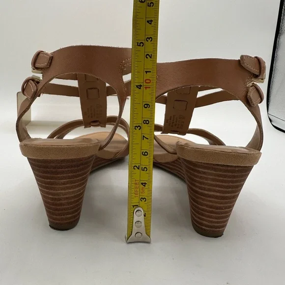 FRANCO SARTO Tan Leather ‘Dare’ Sandal Wedges | Size 8.5 - Picture 13 of 14